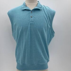 F&G Tech Old School Button Plack Golf Vest Turks Heather (Blue) - Large NWT